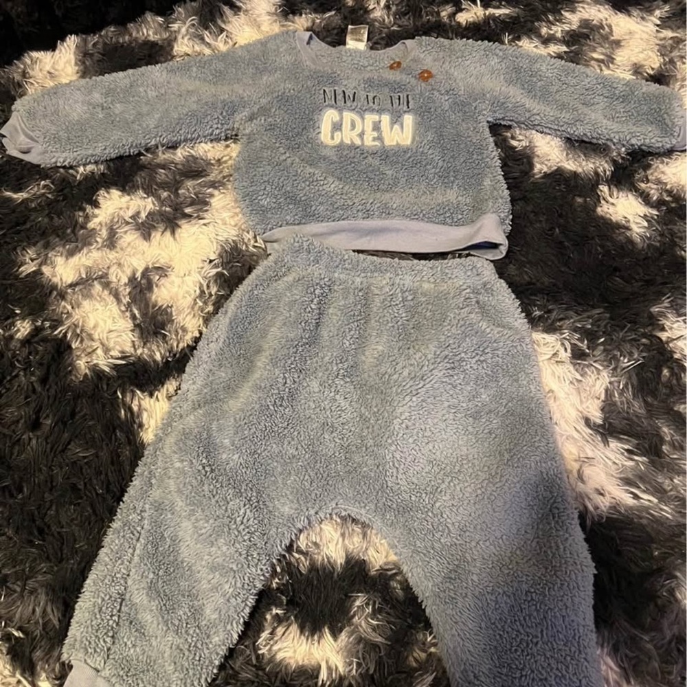 Cozy Blue Fleece Toddler Outfit